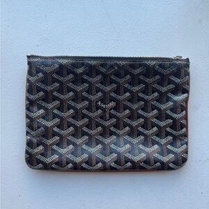 Goyard Sénat PM Pouch in Black and Tan